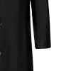 Men's Full Length Faux Leather Trench Coat Vintage Long Coats Fall Winter Windproof Jacket Open Front Cardigan