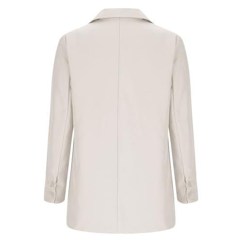 Women's Business Casual Blazers Lapel Long Sleeve Open Front Button Suit Jacket Work Office Blazer Attire Clothes