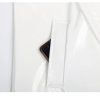 Long Loose White Shiny Reflective Patent Leather Trench Coat For Women Sashes Single Breasted