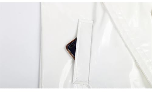 Long Loose White Shiny Reflective Patent Leather Trench Coat For Women Sashes Single Breasted