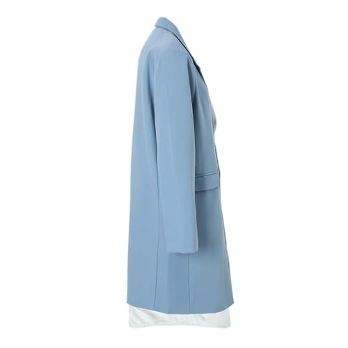 Color Contrast Splicing Irregular Long Trench Coat Women's Autumn Loose Single Breasted Long Coat(X-Large)