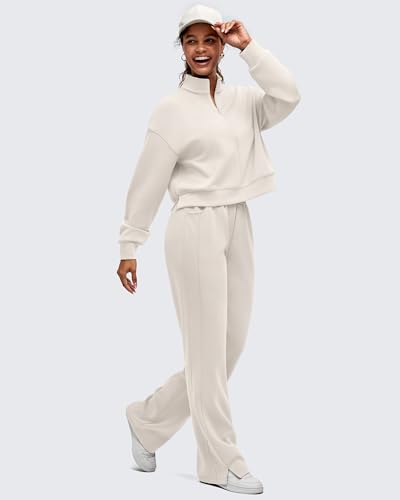 Smoofit Modal Soft Women's Half-Zip Pullover Mock Neck Long Sleeve Sweatshirts with Side Slits