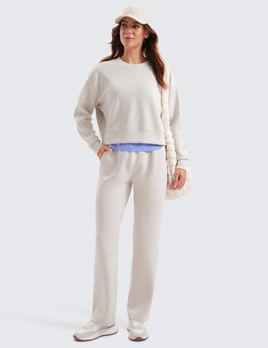 Womens SoftAura Crewneck Sweatshirt Long Sleeve Workout Casual Pullover Basic Fall Tops