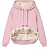 Women's Casual Winter Warm Fleece Sherpa Lined Hooded Sweatshirt Thick Pullover Plus with Pockets