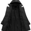 Women's Double Breasted Trench Coats Mid-Length Belted Overcoat Long Dress Jacket with Detachable Hood