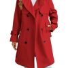 Women's Waterproof Trench Coat Double Breasted Lapel Rain Coats for Women With Belt