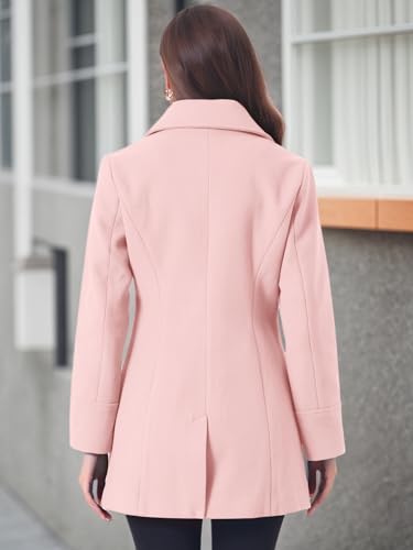 Women's Elegant Overcoat Notched Shawl Collar Single Breasted Outerwear Winter Long Coat