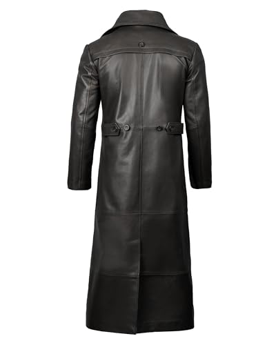 Leather Trench Coat Men - Long Jacket Real Lambskin Leather Coats For Men