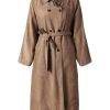 Women's Solid Color Lapel Spring Long-Sleeved Reversible Oversized Trench Coat