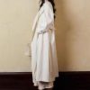 Women's Solid Color Tie-Down Loose Korean-Style Spring Plus-Size Long Linen Trench Coat