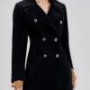 Double breast Blend Wool Pea Classic Trench Coat Women Blazar Designer Full Length