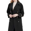 Women Trench Coats Loose Fit, Double Breasted Spring Fall Water Resistant Thin Long Jacket Belted Overcoat