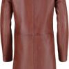 TLC Genuine Long Leather Jacket Women, Stylish and Soft Real Lambskin Leather Trench Coat with Button Design