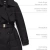 Women's Buckle Belted Midweight & Breathable Mackintosh Twill Puffer Trench with PrimaLoft Fill