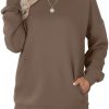 Crewneck Sweatshirts Women Long Sleeve Tops 2025 Fall Fashion Clothes Winter Pullover with Pockets S-2XL