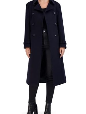 Women's Flared Trench Slick Wool Coat