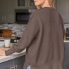 Women's Oversized Batwing Sweaters 2025 Fall Outfits Trendy Crewneck Knit Side Slit Fashion Pullover Tops