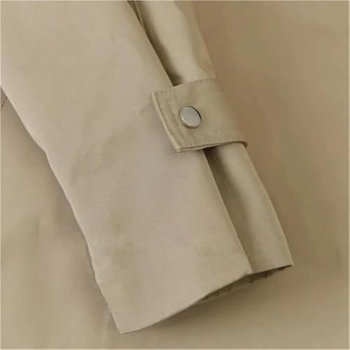 Women's Casual Trendy Jacket Lapel Long Sleeve Belted Trench Coat Four Seasons Solid Color Outerwear