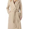 Women's Notch Lapel Collar Pea Coat Long Sleeve Casual Fall Winter Long Overcoat with Belt