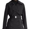 Women's Buckle Belted Midweight & Breathable Mackintosh Twill Puffer Trench with PrimaLoft Fill