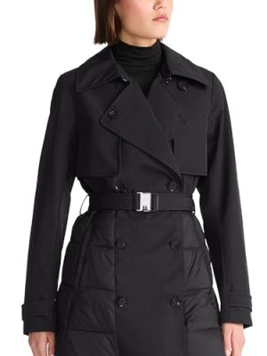 Women's Buckle Belted Midweight & Breathable Mackintosh Twill Puffer Trench with PrimaLoft Fill