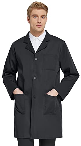 Professional Lab Coat for Men Women Long Sleeve, White, Unisex