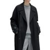 Mens Oversized Long Trench Coat Double Breasted Lapel Windproof Overcoat With Belt