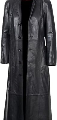 Women's Lambskin Leather Trench Jacket Over Coat For Women Sheepskin, Leather Long Ankle Length