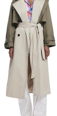 Women's Detachable Two-Tone Trench Coat