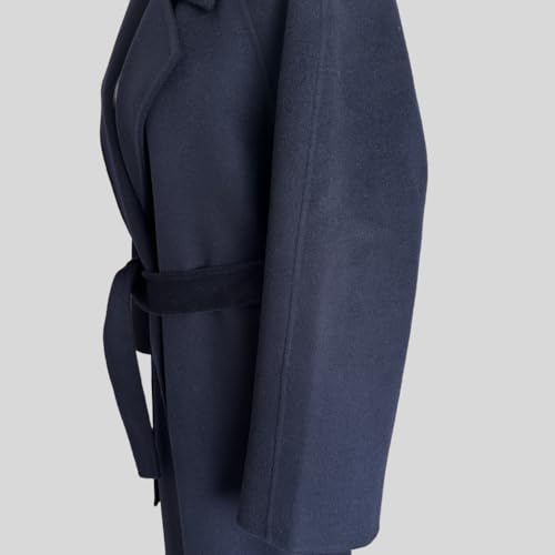 Women's Cashmer and Merino Wool Blend Double Breasted Long Trench Outdoor Coat for Fall Winter