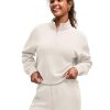 Smoofit Modal Soft Women's Half-Zip Pullover Mock Neck Long Sleeve Sweatshirts with Side Slits