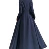 Womens Woolen Blend Ankle Length Lapel Long Maxi Trench Coat Jacket Parka Outwear Overcoat