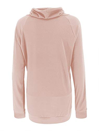 Womens Cowl Neck Tunic Tops Long Sleeve Pullovers Casual Drawstring Sweatshirts