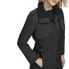 Women's Classic Transitional Water-Resistant Insulated Trench Coat, Black