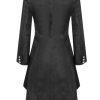 Women's Gothic Leather Edwardian Victorian Flare Coat