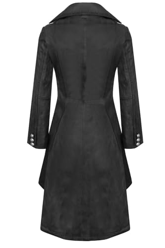 Women's Gothic Leather Edwardian Victorian Flare Coat