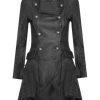 Women's Gothic Leather Edwardian Victorian Flare Coat