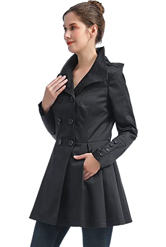 Women Nicole Waterproof Hooded Fit & Flare Trench Coat - Regular & Plus Size