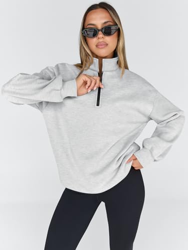 Womens Oversized Sweatshirts Fall Sweaters Fashion Hoodies Half Zip Pullover Long Sleeve Shirts Clothes