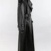 Women's Spring Belted Double-Breasted Loose Korean-Style Long Leather Trench Coat