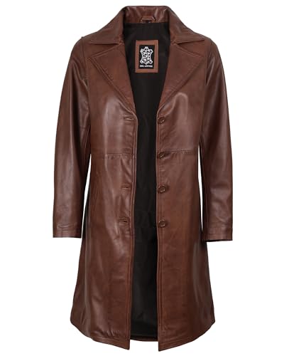 Leather Car Coats for Womens - Real Long Leather Jacket Women Premium Lambskin Leather Coat For Women