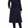 Women's Flared Trench Slick Wool Coat