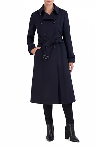Women's Flared Trench Slick Wool Coat