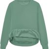 Women Fleece Lined Sweatshirt Casual Crew Neck Pullover Sweatshirt Loose Soft Long Sleeve Fall Winter Sweaters 2026