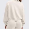 Smoofit Modal Soft Women's Half-Zip Pullover Mock Neck Long Sleeve Sweatshirts with Side Slits