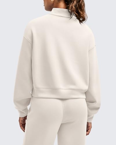 Smoofit Modal Soft Women's Half-Zip Pullover Mock Neck Long Sleeve Sweatshirts with Side Slits