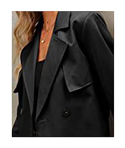 Women's Double Breasted Midi Trench Coat Flowy Light Weight Classic Belted Lapel Slim Windproof Overcoat