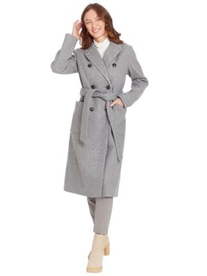 Women's Wool Blend Trench Coat, Gray