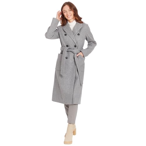 Women's Wool Blend Trench Coat, Gray
