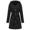 Women's Lightweight Anorak Utility Jacket Button Down Spring Waterproof Coat Fall Casual Hoodies